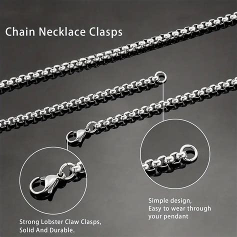 5mm square rolo stainless steel chain necklace round box|Square Rolo Chain Necklace 2mm 5mm Stainless Steel Round .